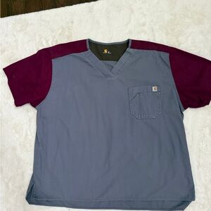 Carhartt Gray and Burgundy scrub top men